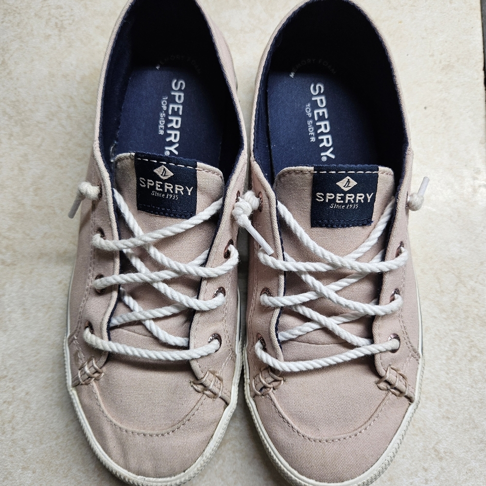 Sperry Womens Pink Slip on Canvas Sneakers Size 6.5